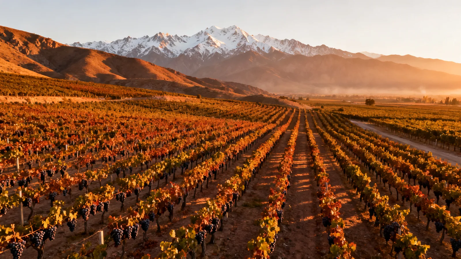 Vinice Mendoza s Andami v pozadí, Argentina